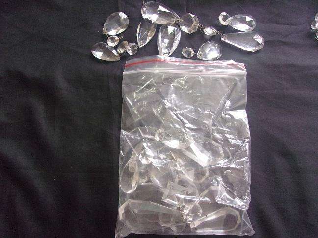 Huge lot of genuine Czechoslovakian glass chandelier lustres - 2.4kg