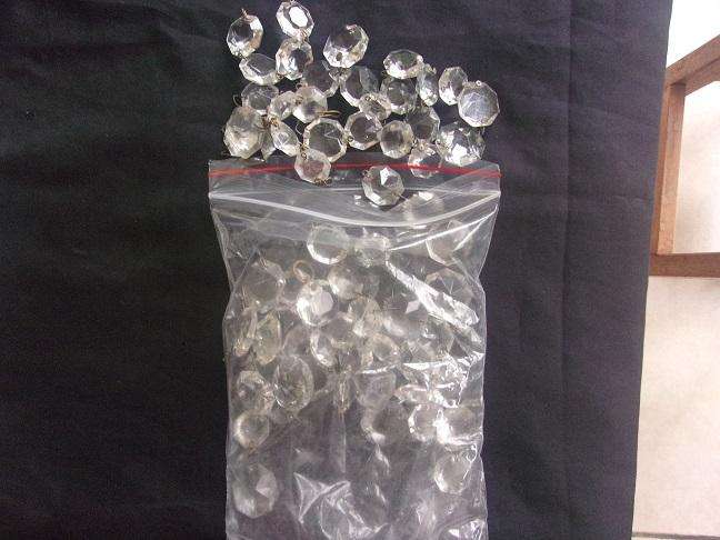 Huge lot of genuine Czechoslovakian glass chandelier lustres - 2.4kg