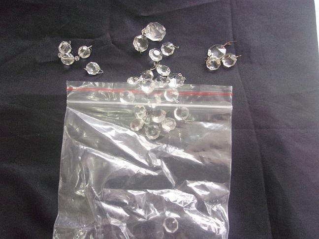 Huge lot of genuine Czechoslovakian glass chandelier lustres - 2.4kg