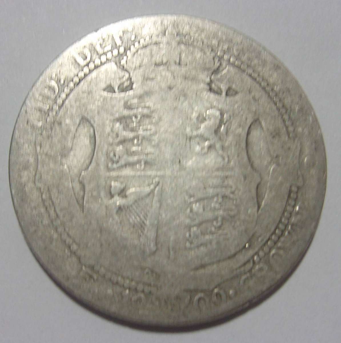 1909 British silver Half Crown coin