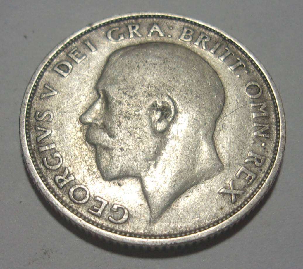1911 silver British One Shilling coin