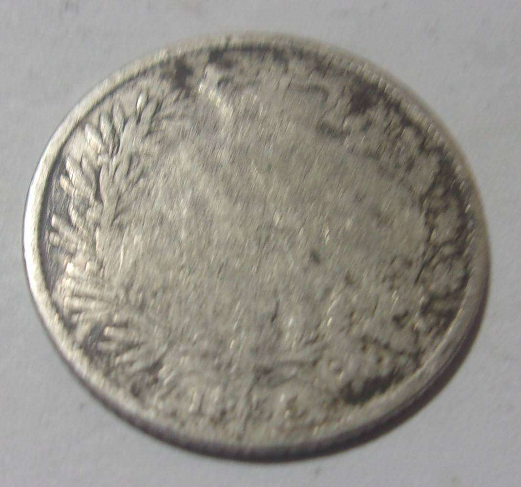 1855 silver British 6 Pence coin - has wear
