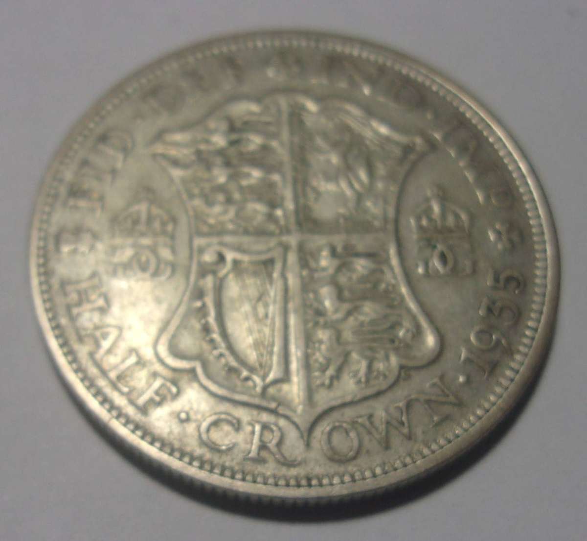 1935 British silver Half Crown coin