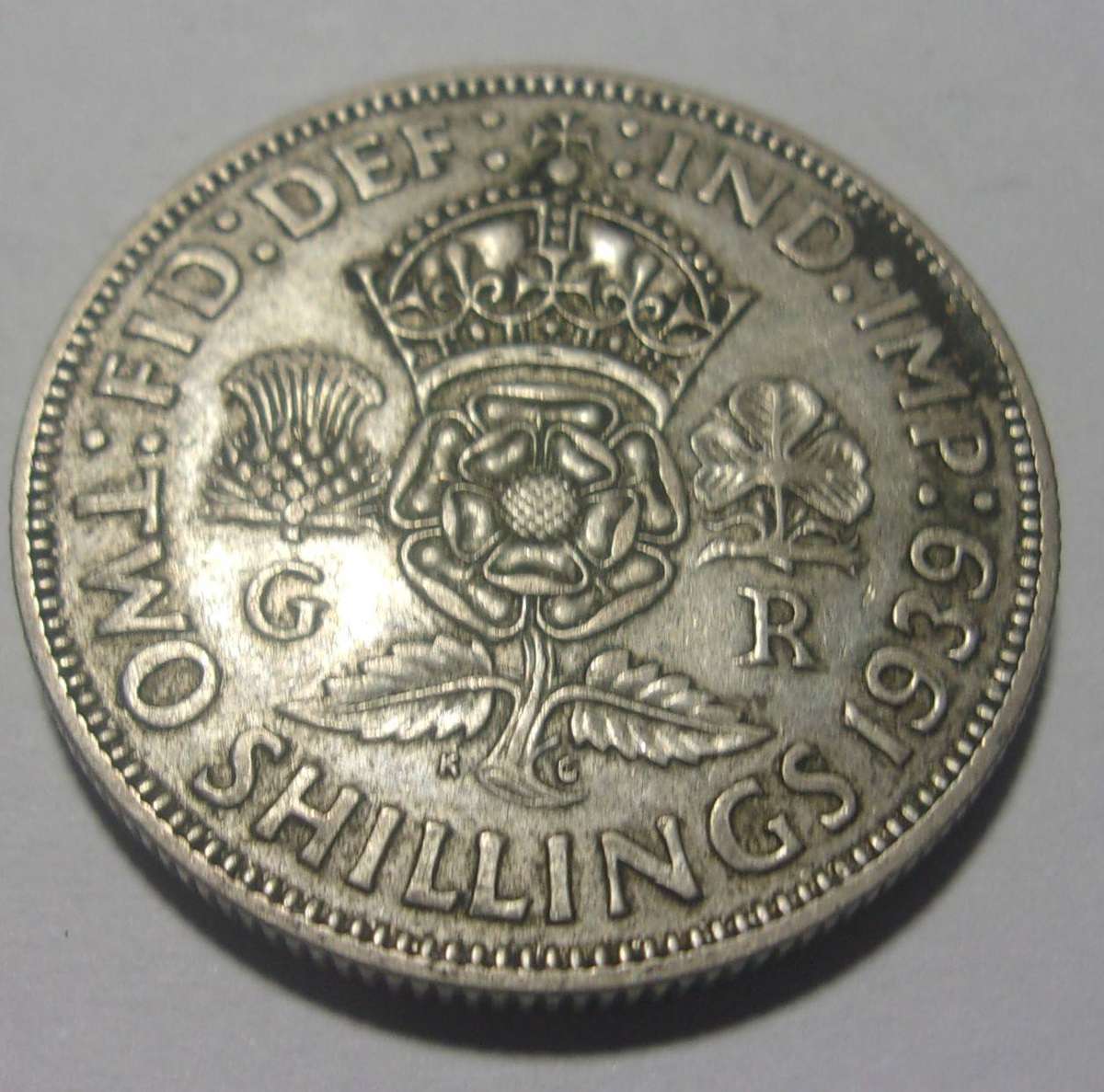 1939 British silver Florin coin