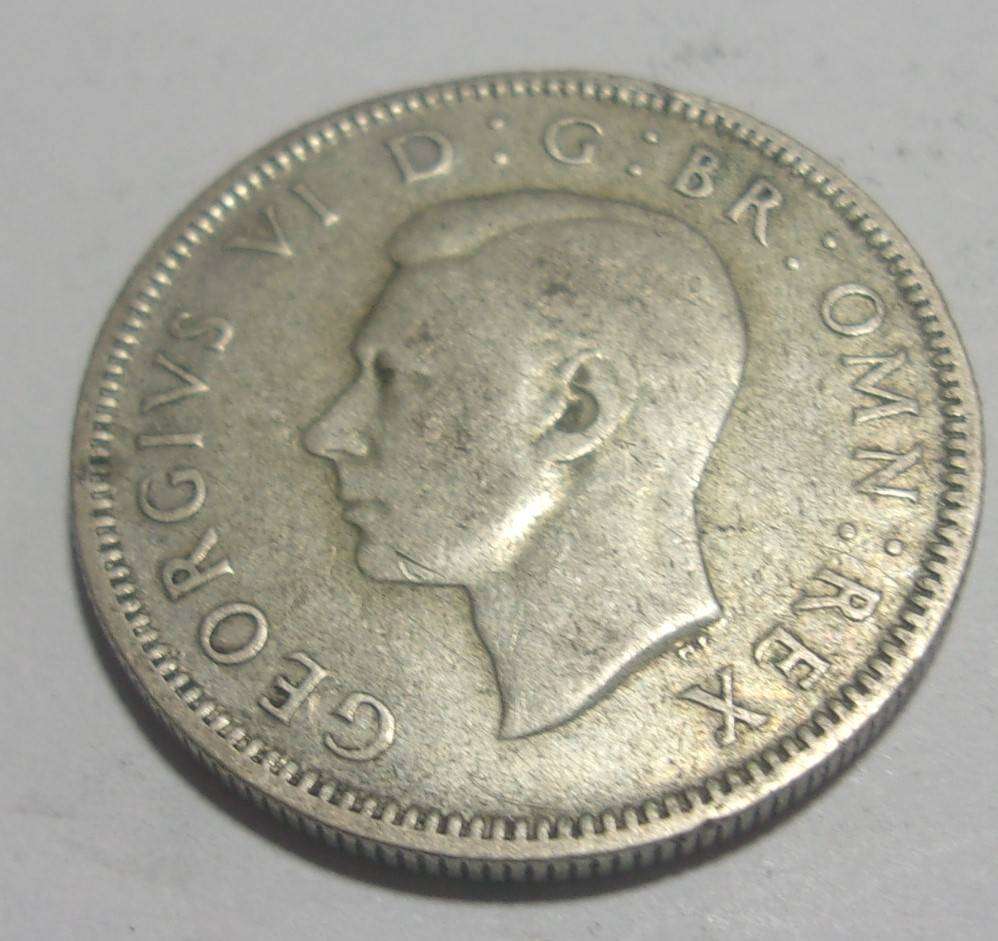 1937 silver British One Shilling coin - last coin lots