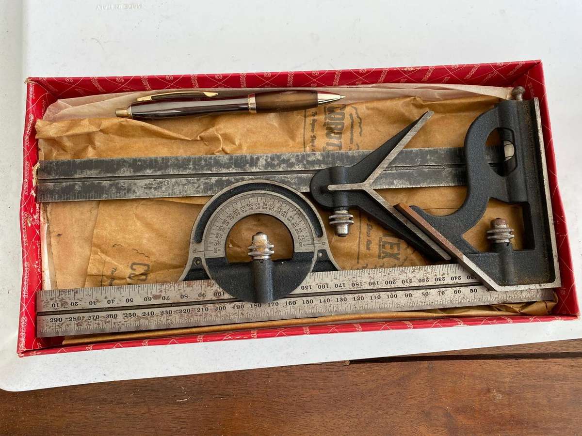Complete Starett Combination Square Set in Metric and Imperial.