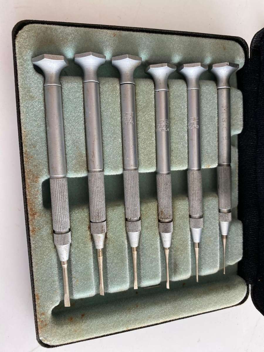 Set of 6 Eclipse No 777 Micro Screwdrivers. - Silver