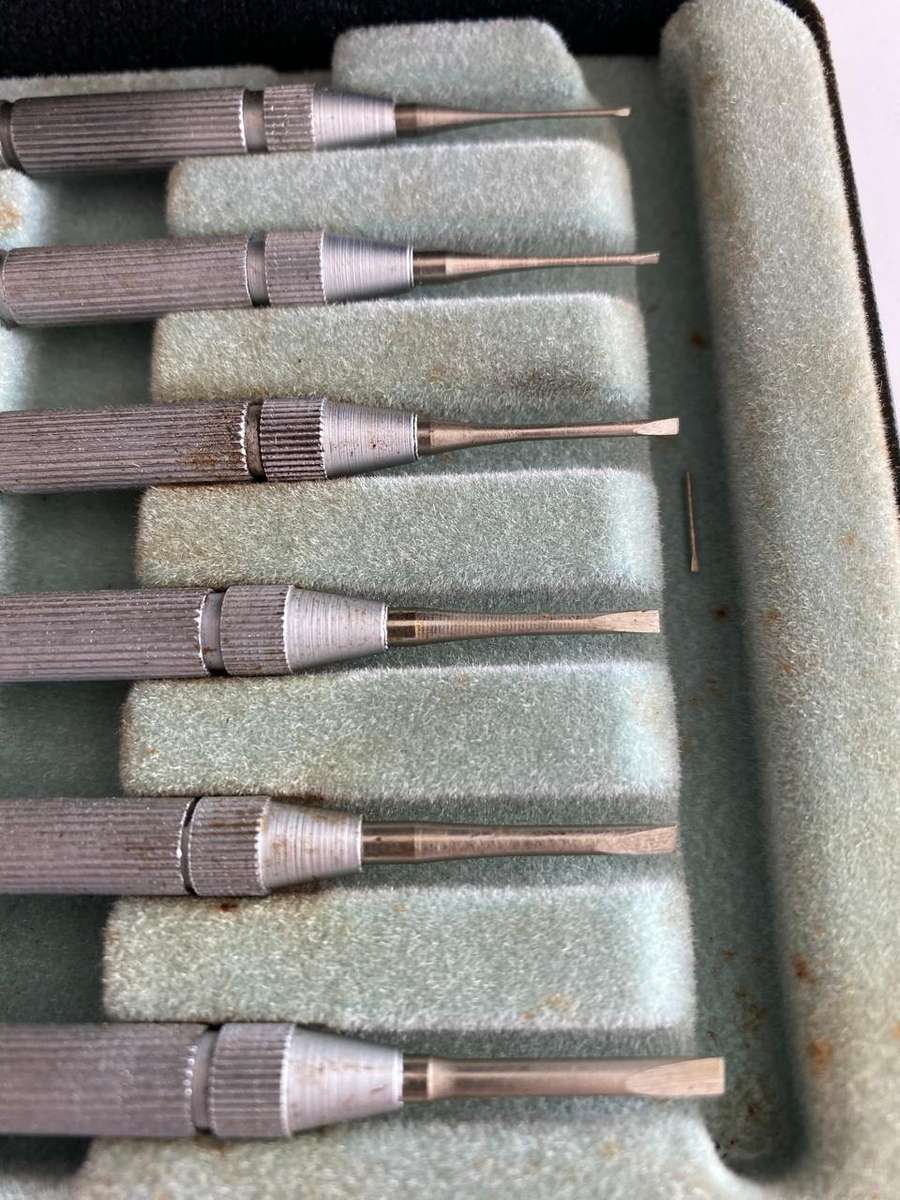 Set of 6 Eclipse No 777 Micro Screwdrivers. - Silver