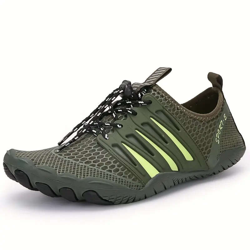 Lightweight barefoot feel Aqua Shoes  Olive Green Lace Up Size 9.5