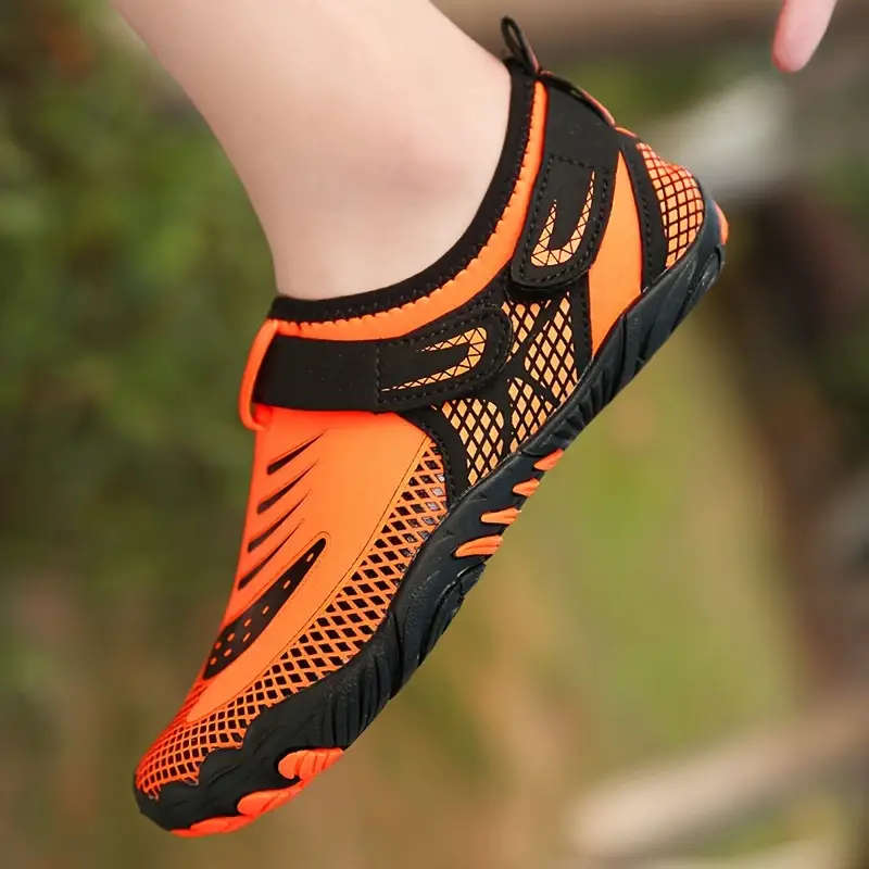 Velcro Orange Lightweight barefoot feel Aqua Shoes Size 6