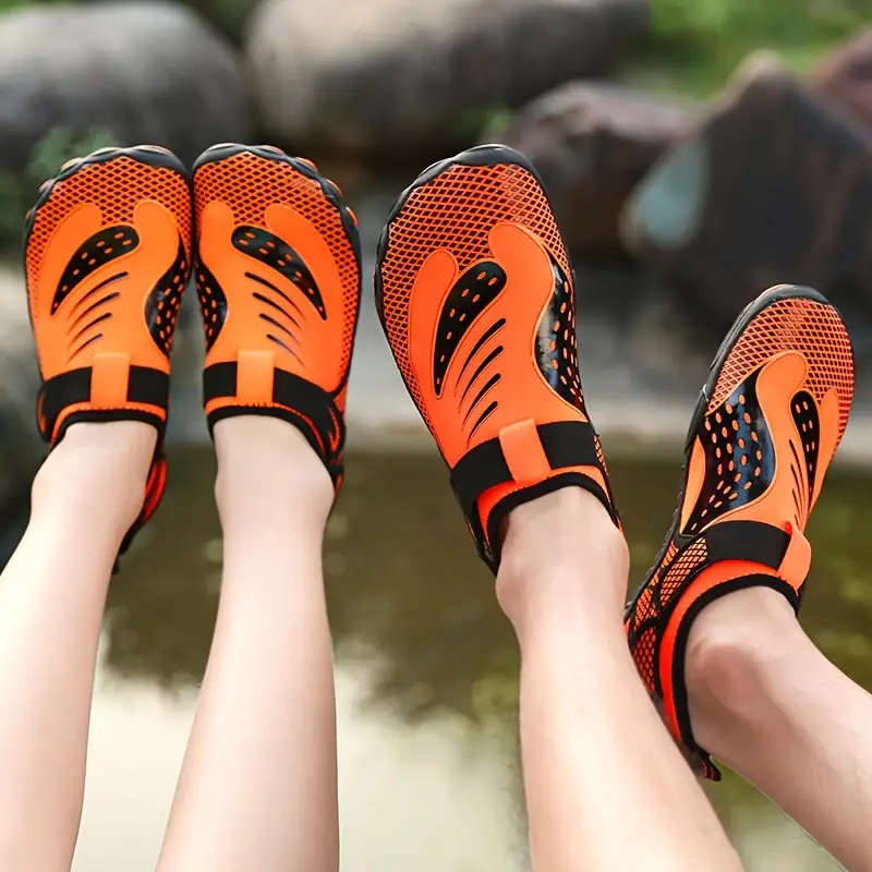 Velcro Orange Lightweight barefoot feel Aqua Shoes Size 6