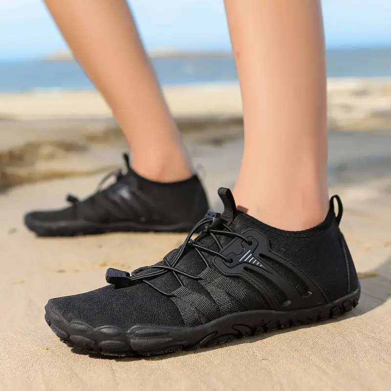 Lightweight Black Zen Aqua Barefoot Shoes with Self Lace Adjust