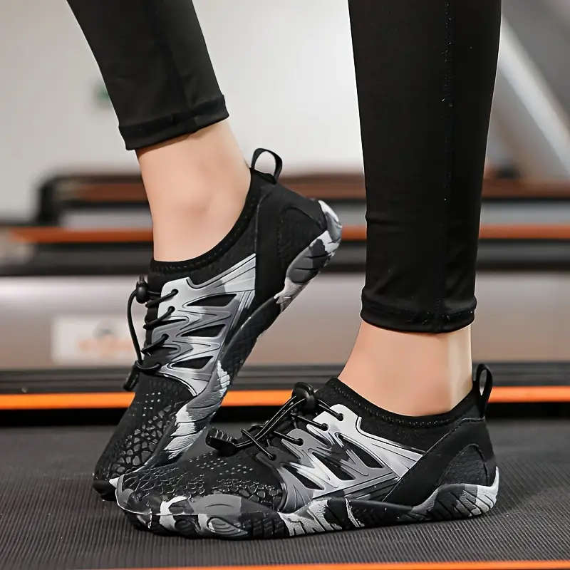 Lightweight barefoot feel Aqua Shoes  Black Camo Lace Up