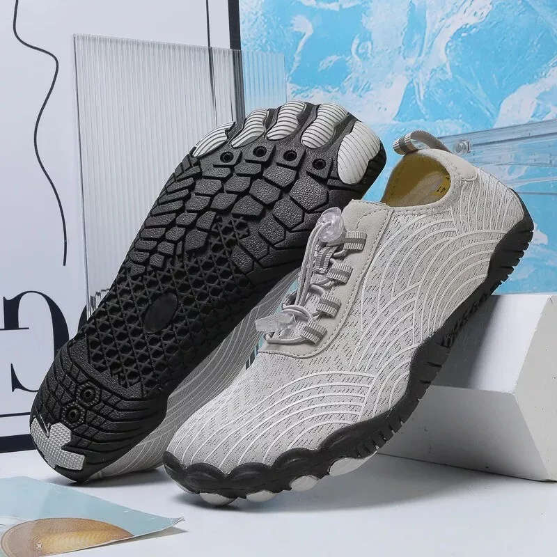 Lightweight Grey Aqua Barefoot Shoes with Self Lace Adjust UK9.5