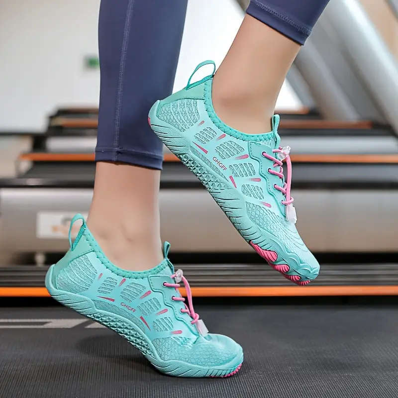 Creme Soda and Pink  Lightweight barefoot feel / Aqua Shoes Lace Up Size  6