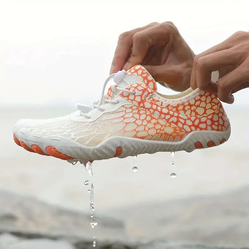 Upstream Orange Lightweight barefoot feel Aqua Shoes Lace Up Size 9