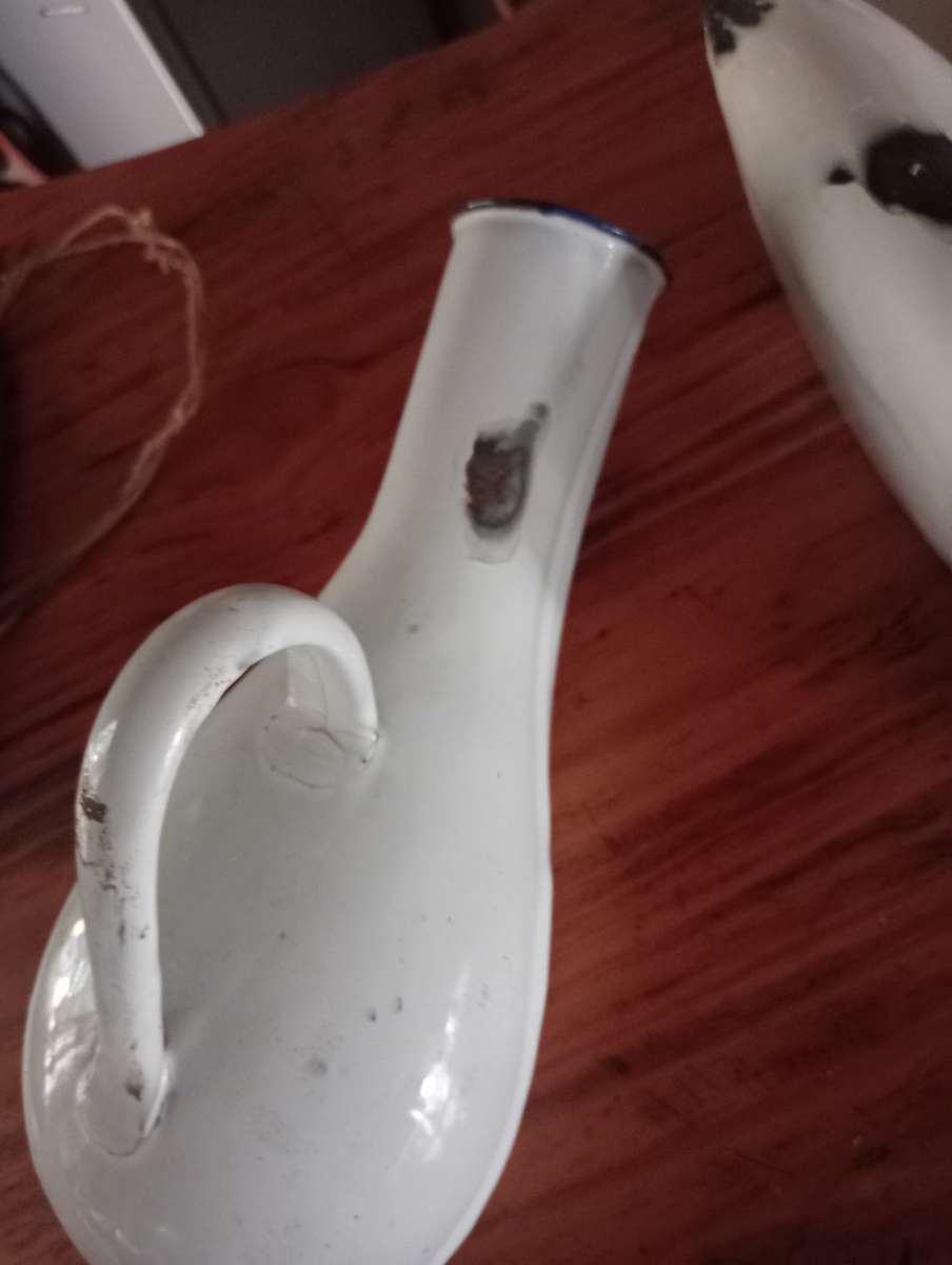 2 VINTAGE ENAMEL BEDPANS