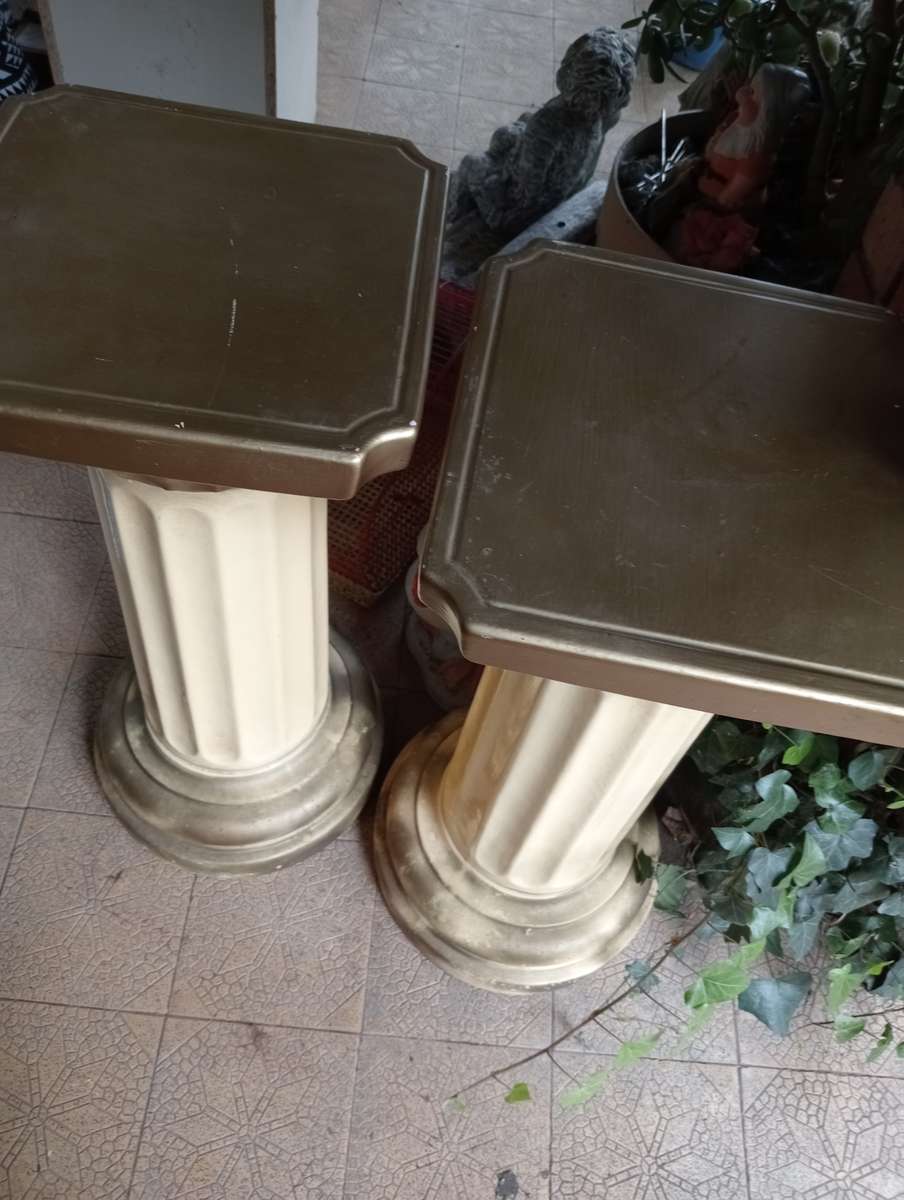 2 ANTIQUE PORCELAIN PEDESTALLS