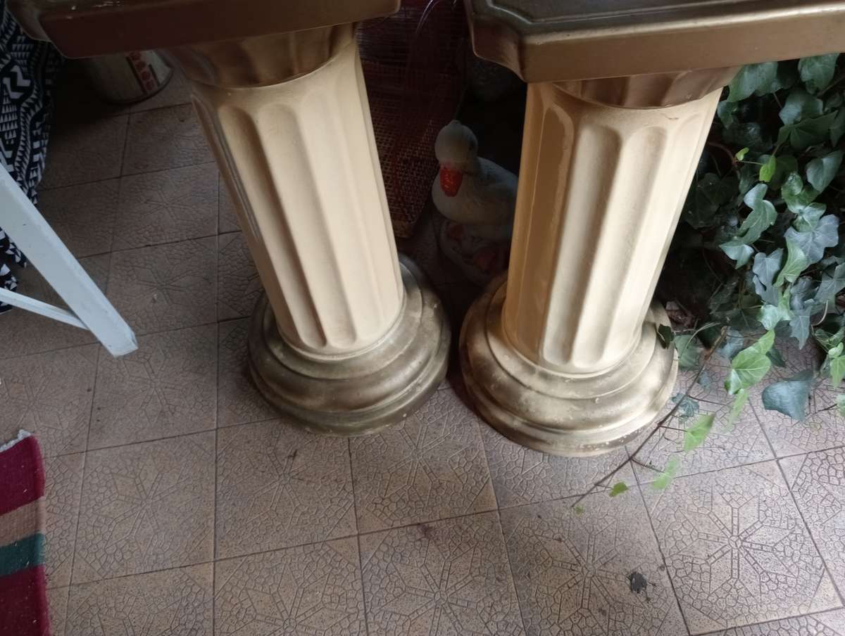 2 ANTIQUE PORCELAIN PEDESTALLS