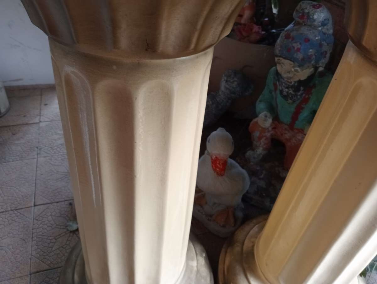 2 ANTIQUE PORCELAIN PEDESTALLS