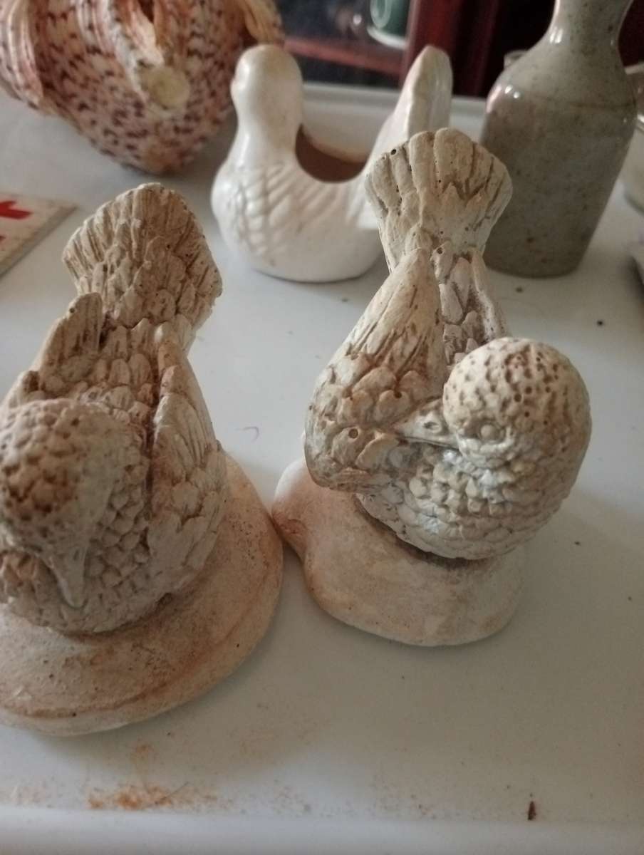 2 VINTAGE BIRD ORNAMENTS