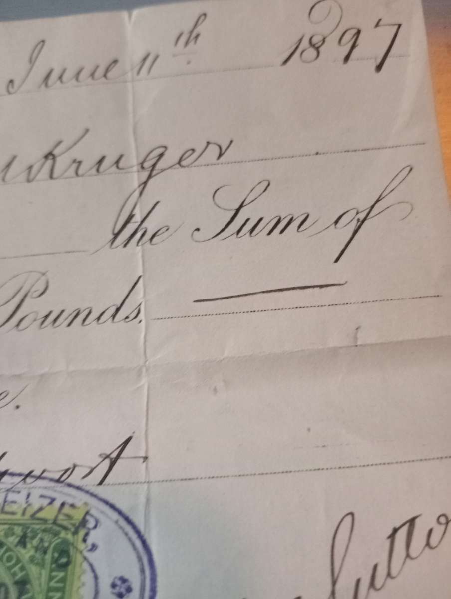 ANTIQUE RECEIPT OF 1897 FOR RENT FOR THE FARM RIETPOORT