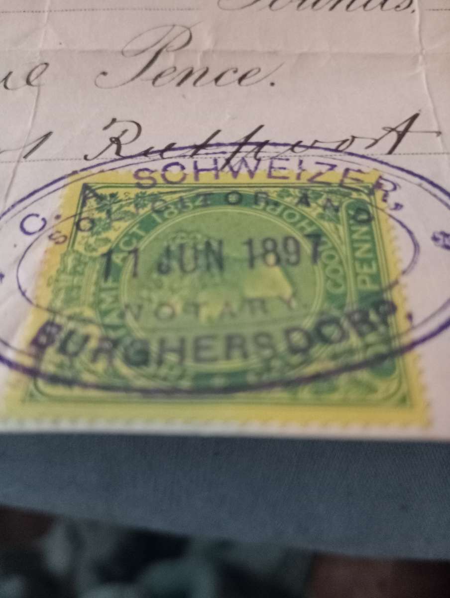 ANTIQUE RECEIPT OF 1897 FOR RENT FOR THE FARM RIETPOORT