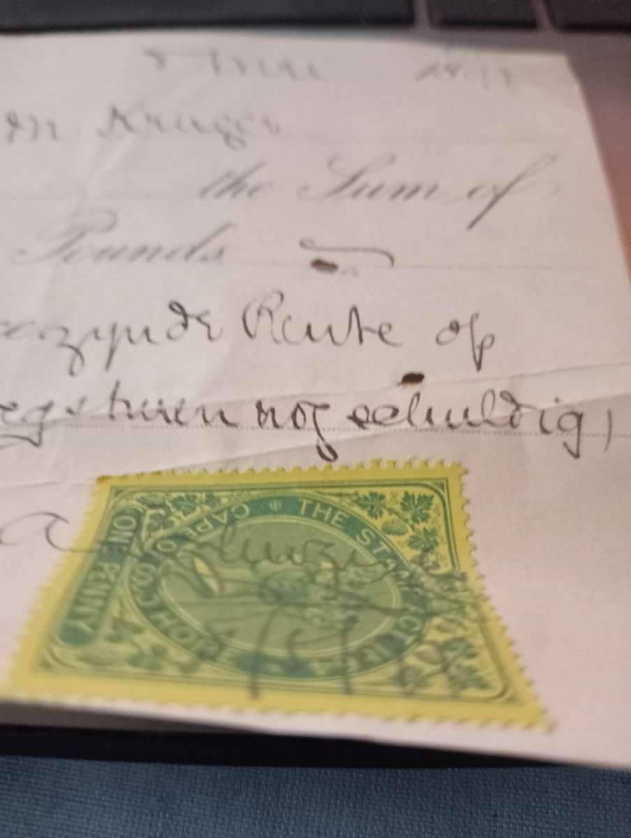 Antique 1897 receipt Rent  for the farm Rietpoort  nr 2