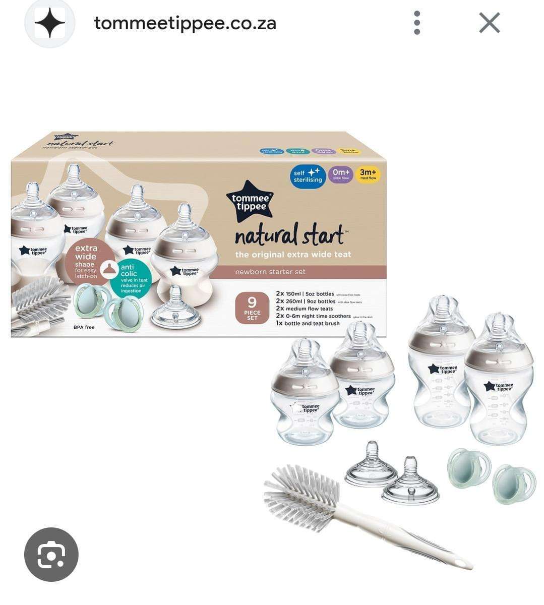Tommee Tippee Natural Start Self Sterilising Newborn Bottle Starter Set