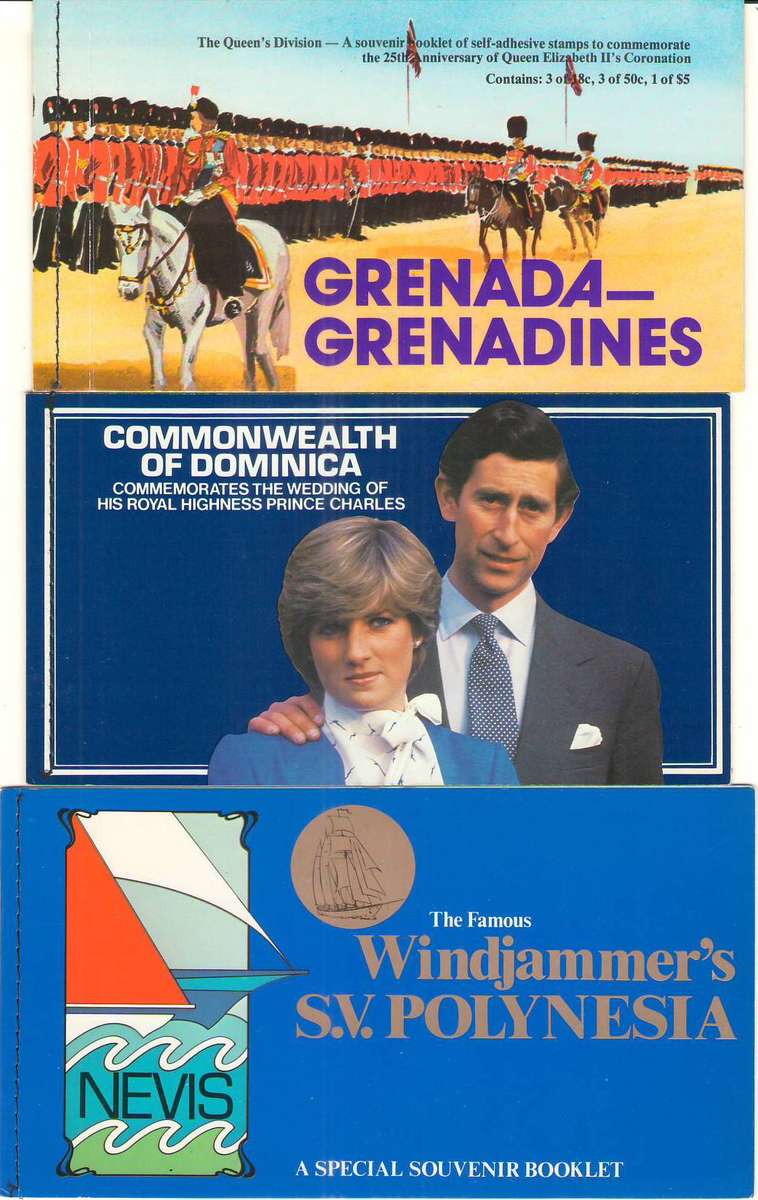 BOOKLETS GRENADA,DOMINICA,ST NEVIS AND MONTSERAT ALL COMPLETE