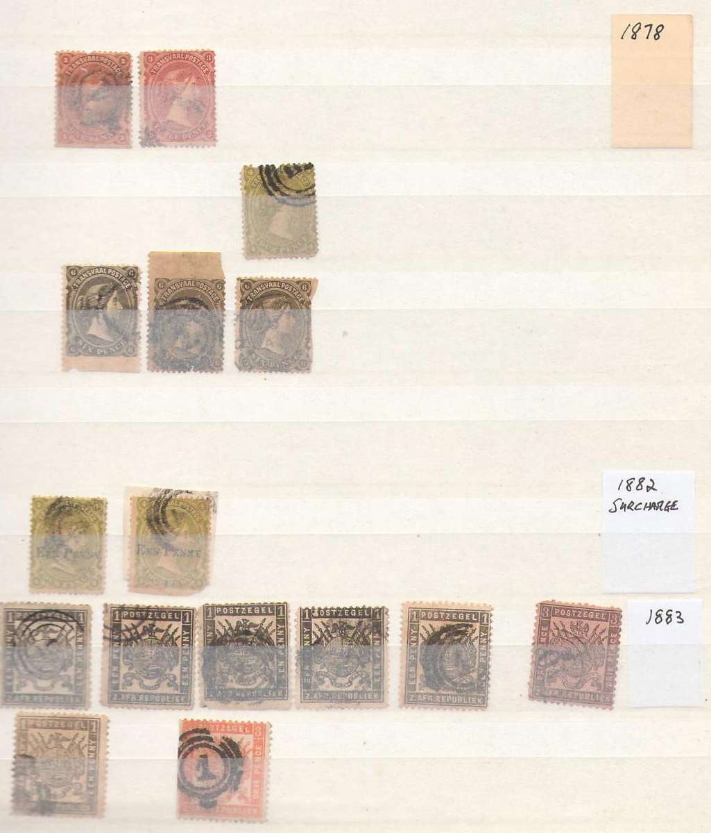 ZAR PAGE OF STAMPS FROM OLD ALBUM