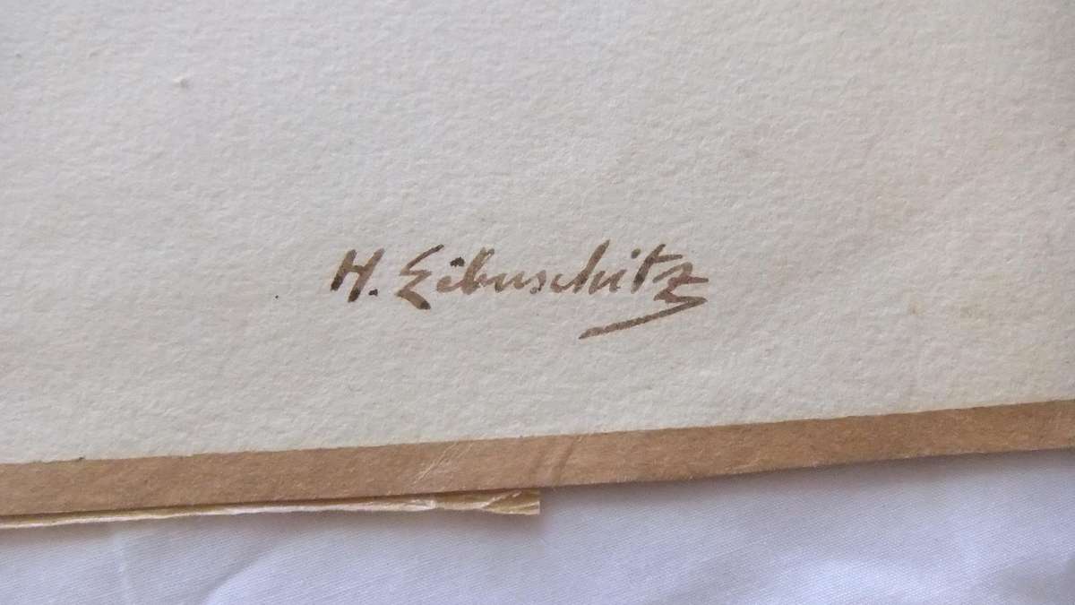 An original watercolour painting by international artist Hedwig Brecher Eibuschitz "horse study "