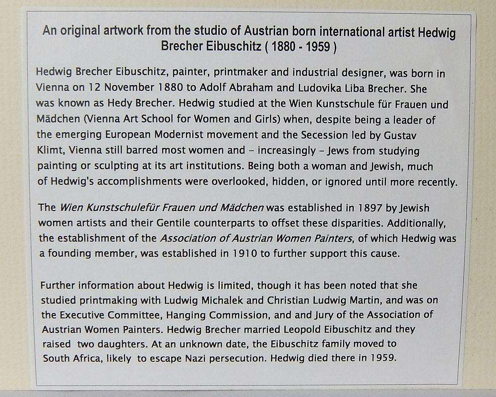 An original pencil sketch by international artist Hedwig Brecher Eibuschitz " deer study "