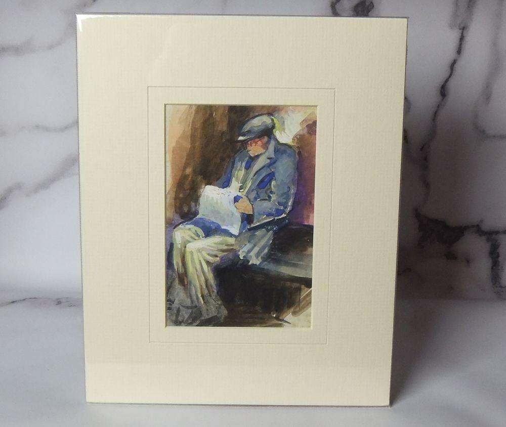 An original watercolour painting by international artist Hedwig Brecher Eibuschitz " figure study "