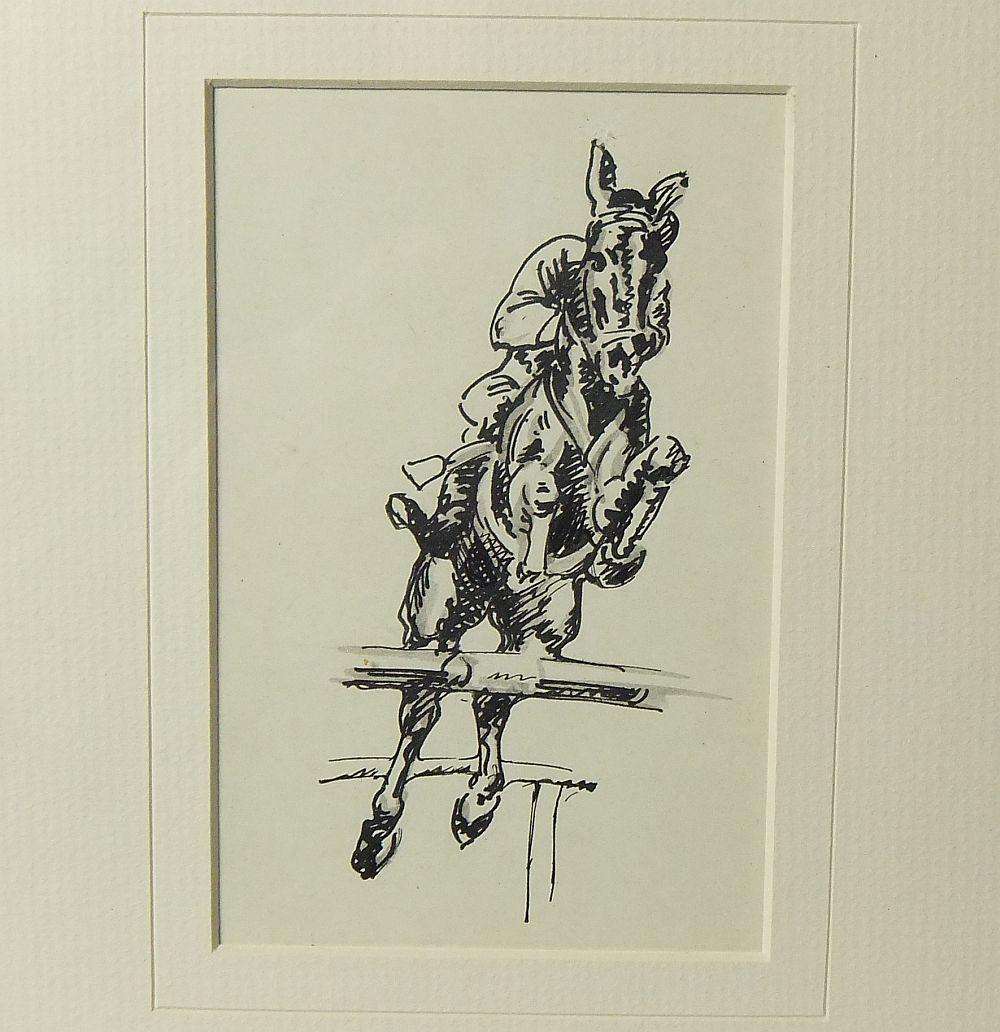 An original watercolour painting by international artist Hedwig Eibuschitz "horse jumping study "