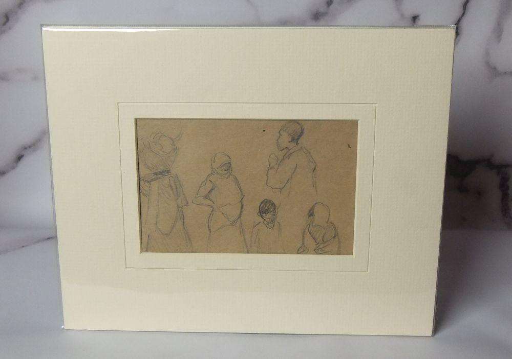 An original pencil sketch by international artist Hedwig Brecher Eibuschitz " figure study "