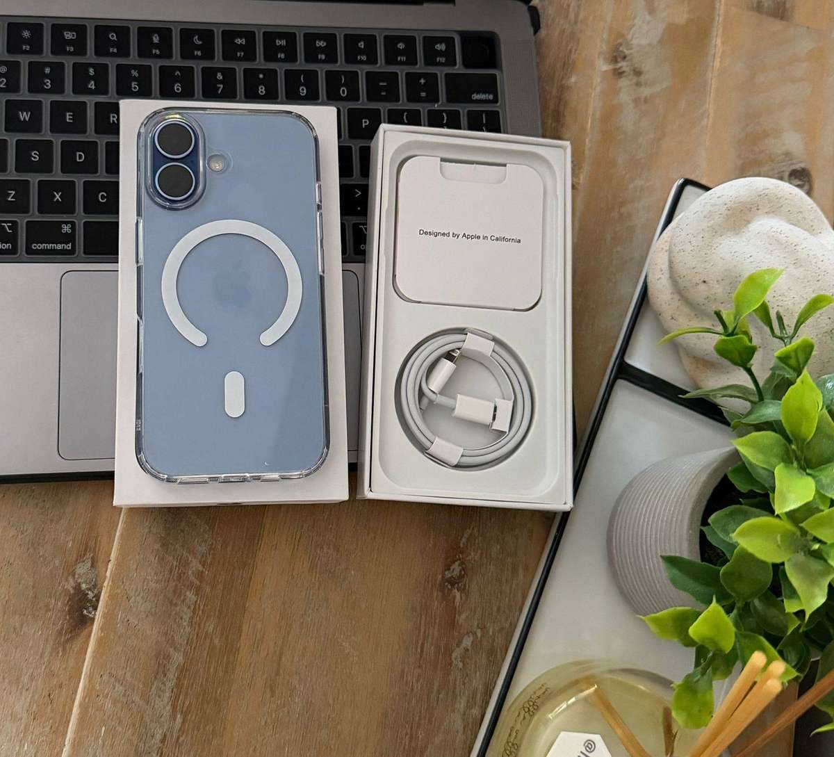 iPhone 17 (256GB) Mist Blue Color , Including  Charger and Extras