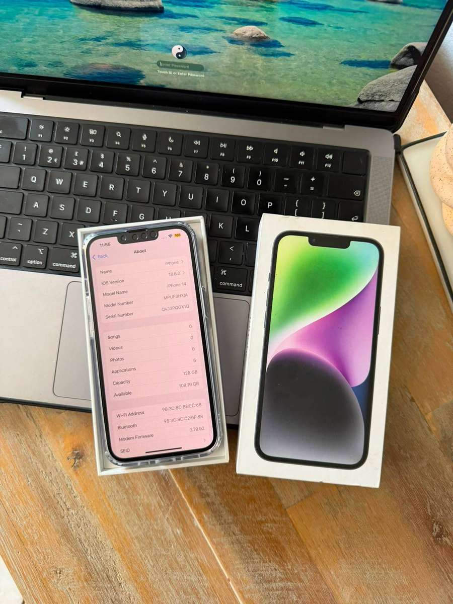 iPhone 14 (128GB) Open Box + Box, Charger & Extras