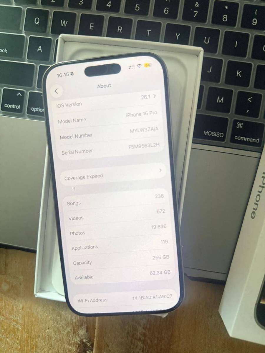 iPhone 16 Pro (256GB) + Box, Charger & Accessories