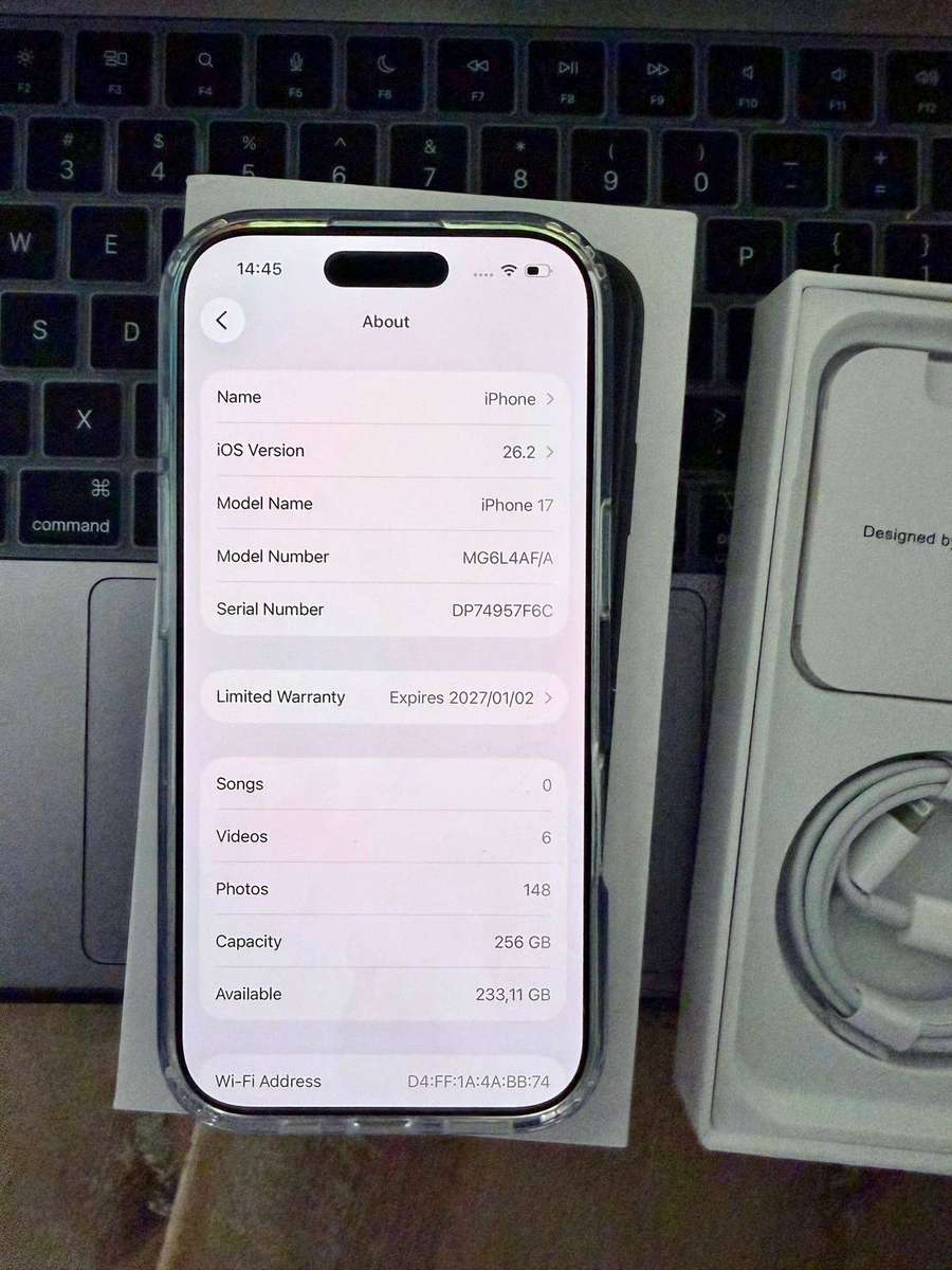 iPhone 17 (256GB) Mist Blue Color , Including  Charger and Extras