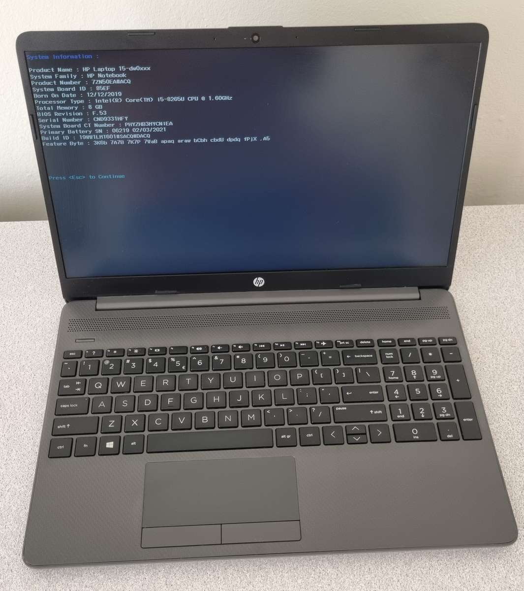 HP 15-DW0XXX - 8TH GEN CORE i5-8265U, 8GB RAM, 512GB NVME SSD, 15" HD DISPLAY, WINDOWS 11 HOME SL