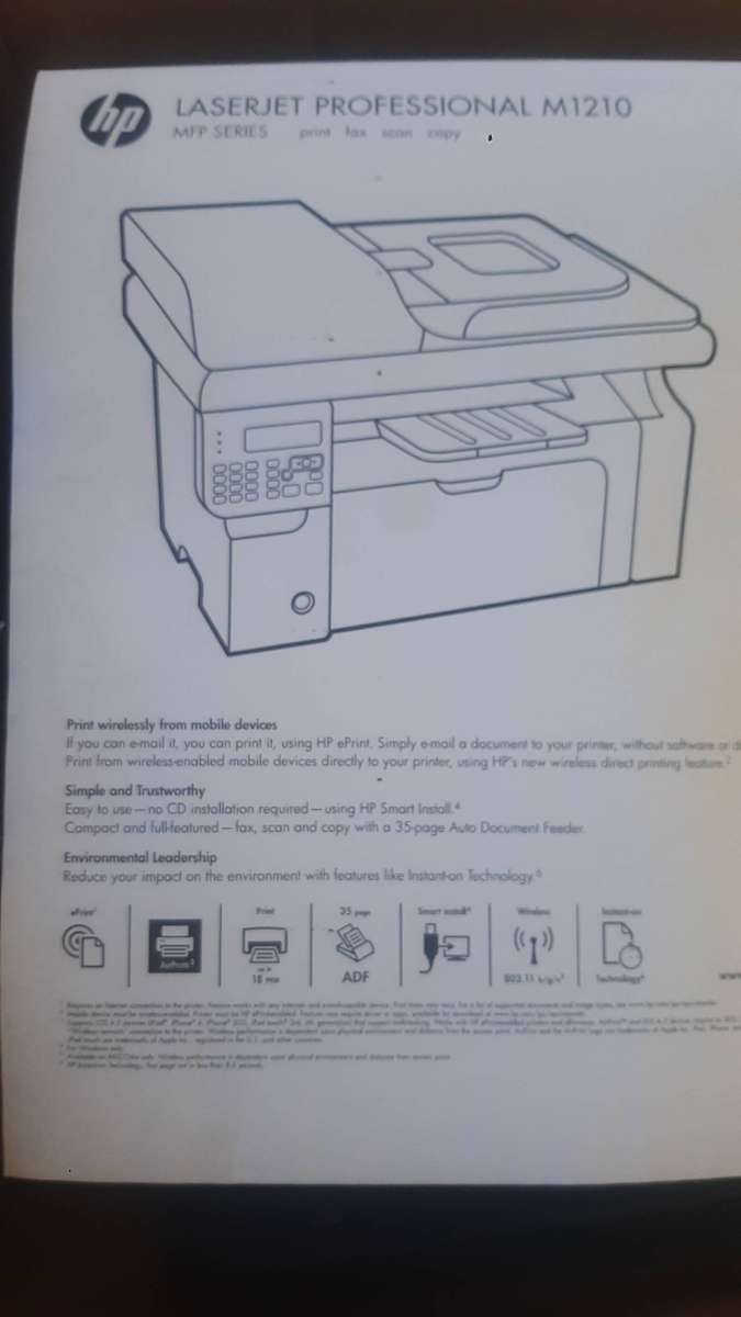 HP LaserJet Pro M1217nfw Wireless Monochrome All-in-One Laser Printer