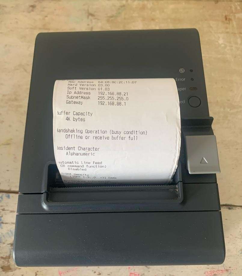 Epson TM-T20II POS Receipt Printer