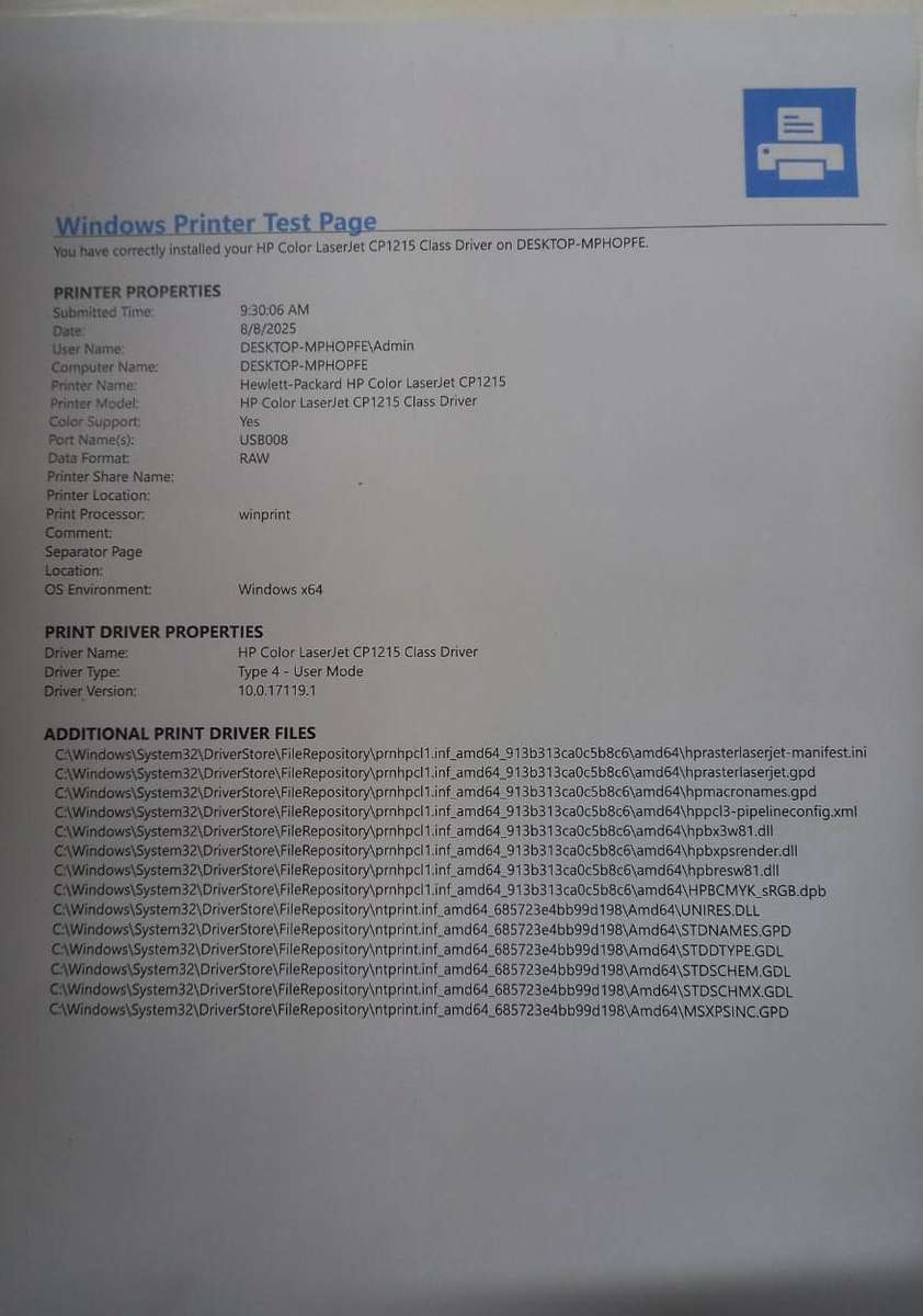 HP Color LaserJet CP1215 Colour Laser Printer