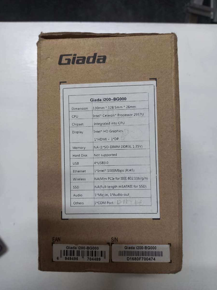 GIADA I200-BG000 Celeron 2957U 1.4 Ghz - MINI PC