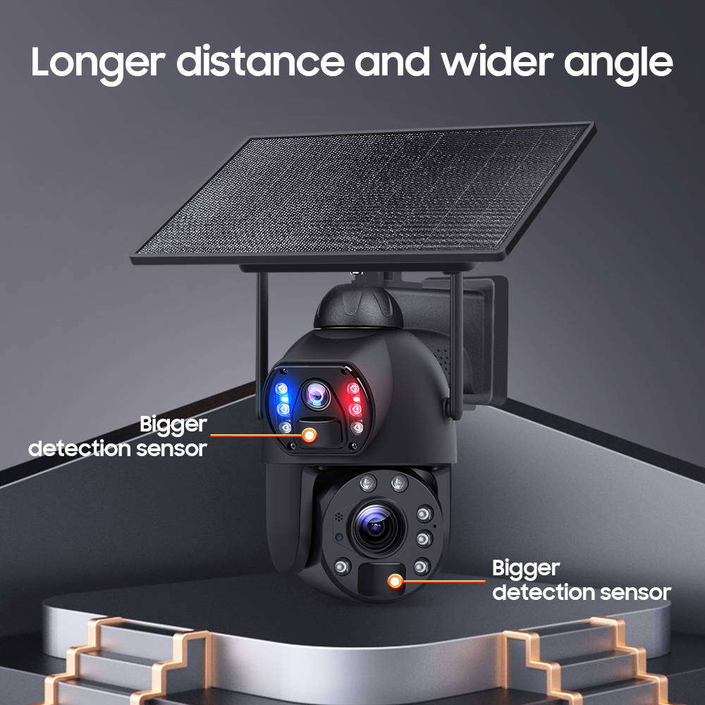 4G Solar Dual Lens PTZ Camera 20X Zoom