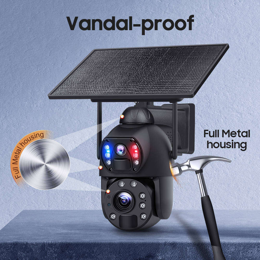 4G Solar Dual Lens PTZ Camera 20X Zoom