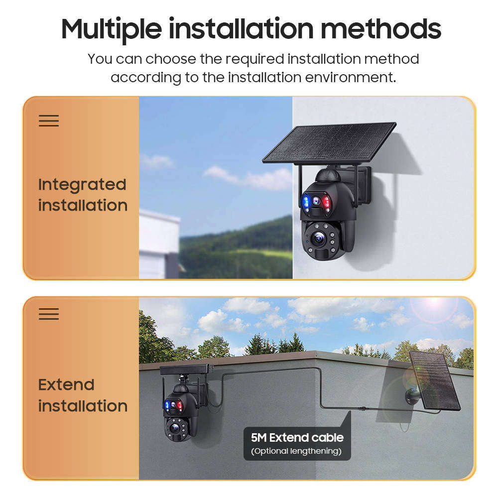 4G Solar Dual Lens PTZ Camera 20X Zoom