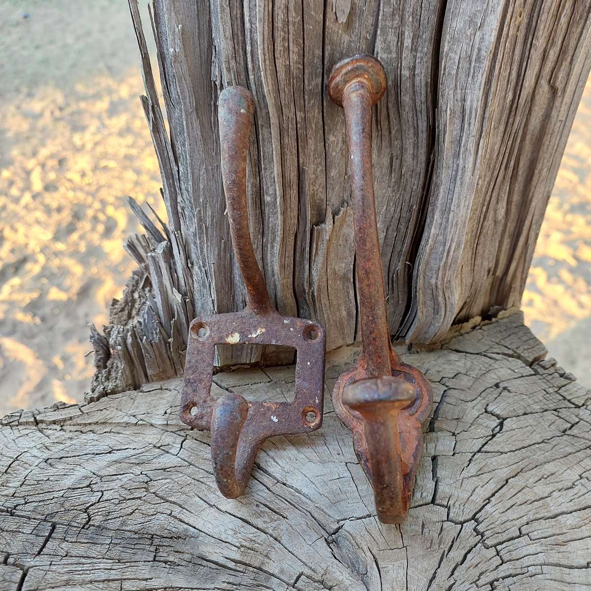 Vintage rustic metal coat hooks