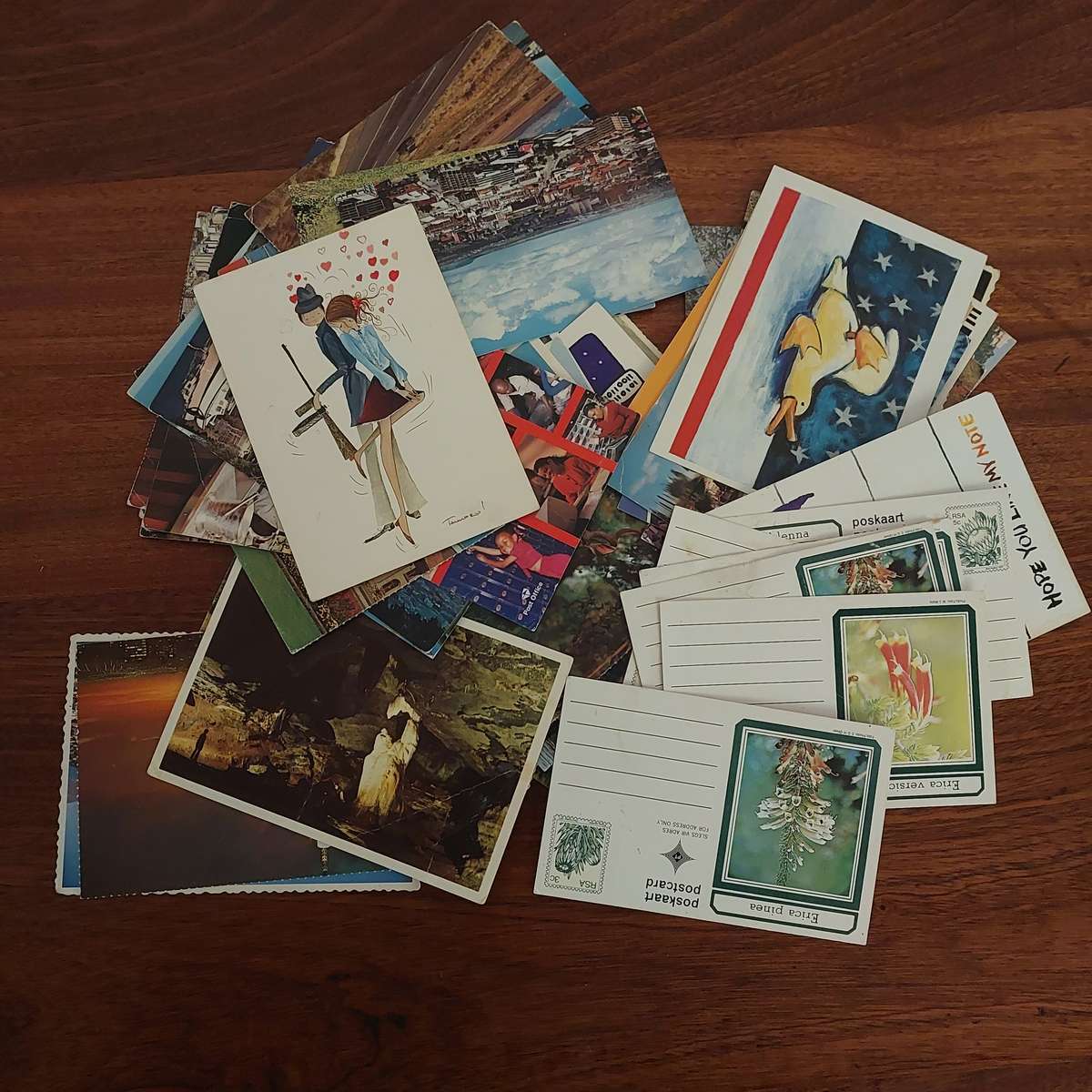 Collection of blank postcards